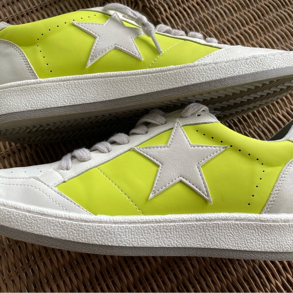 ShuShop Shoes - ShuShop Neon Yellow and White Sneakers